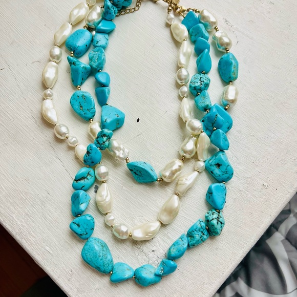 Chicos Turquoise Bead Convertible Necklace - Picture 5 of 5